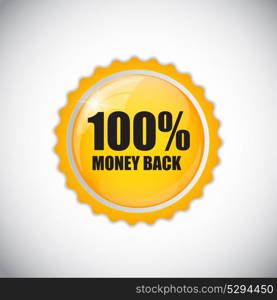 Money Back Golden Label Vector Illustration EPS10. Money Back Golden Label Vector Illustration