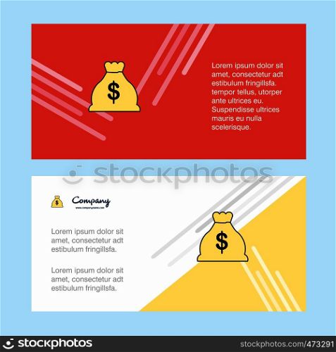 Money bag abstract corporate business banner template, horizontal advertising business banner.
