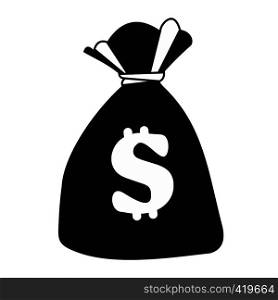 Money bag black icon. Simple black symbol on a white background. Money bag black icon