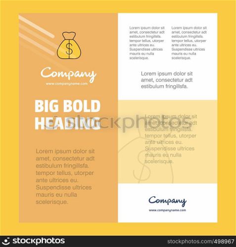 Money bag Business Company Poster Template. with place for text and images. vector background