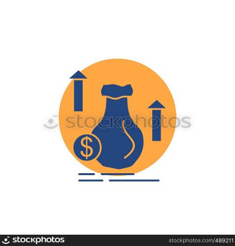 money, bag, dollar, growth, stock Glyph Icon.. Vector EPS10 Abstract Template background