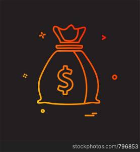 money bag dollar icon vector design