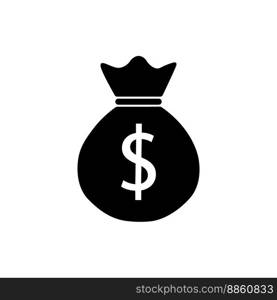 Money Bag flat icon. Money symbol. American currency. Vector illustration.