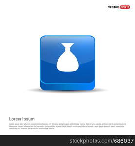 Money Bag icon - 3d Blue Button.