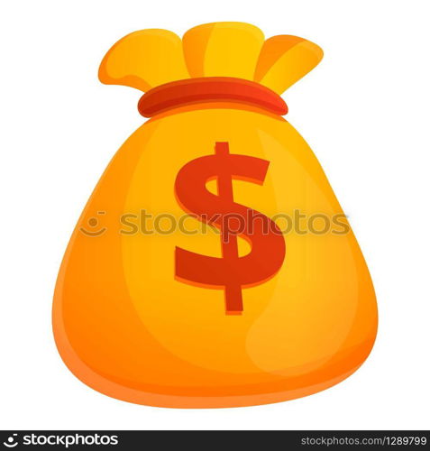 Money bag icon. Cartoon of money bag vector icon for web design isolated on white background. Money bag icon, cartoon style