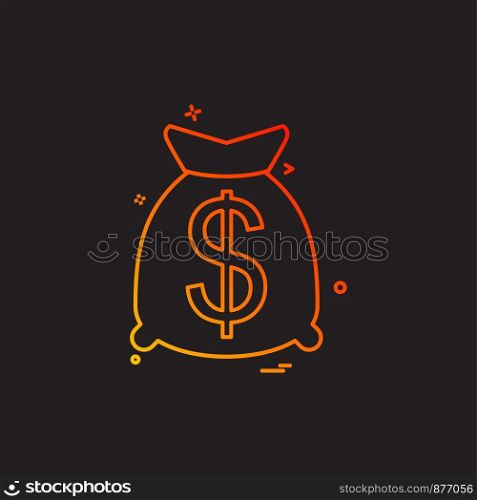 Money bag icon design vector