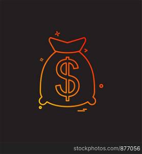Money bag icon design vector