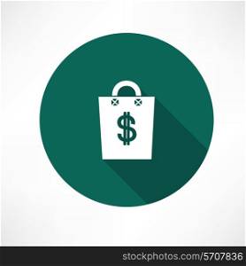 Money bag icon Flat modern style vector illustration