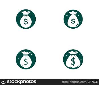 Money bag icon illustration isolated sign symbol. Money bag vector logo. Flat design style.