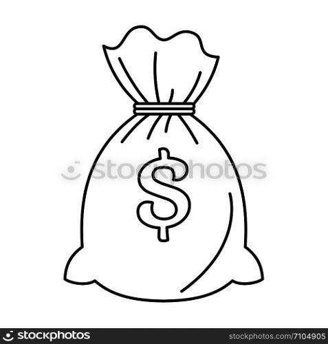 Money bag icon. Outline money bag vector icon for web design isolated on white background. Money bag icon, outline style