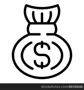 Money bag icon outline vector. Company business. Finance market. Money bag icon outline vector. Company business
