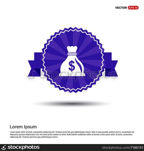 Money Bag icon - Purple Ribbon banner