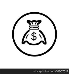 money  bag  icon  sack  vector  finance  rich  isolated  line  symbol  currency  pictogram  thin  success  outline  line  dollar  cash  tax  market  black  shape  investment  web  million