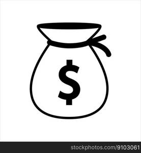 Money Bag Icon Vector On Trendy Design.