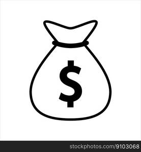 Money Bag Icon Vector On Trendy Design.