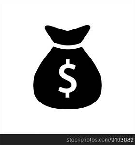 Money Bag Icon Vector On Trendy Design.