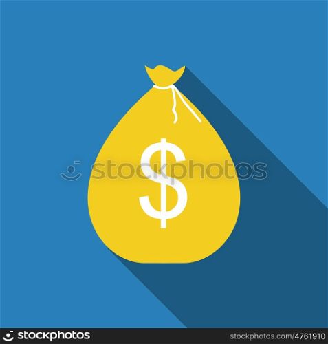 Money Bag in Modern Flat Style Icon Concept for Web. Vector Illustration EPS10. Money Bag in Modern Flat Style Icon Concept for Web. Vector Illu
