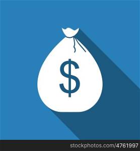 Money Bag in Modern Flat Style Icon Concept for Web. Vector Illustration EPS10. Money Bag in Modern Flat Style Icon Concept for Web. Vector Illu