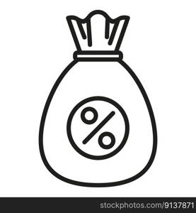 Money bag liability icon outline vector. Policy risk. Accident life. Money bag liability icon outline vector. Policy risk