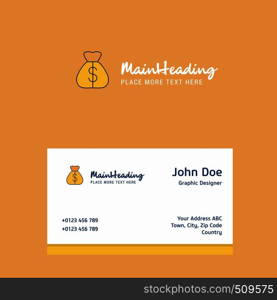 Money bag logo Design with business card template. Elegant corporate identity. - Vector