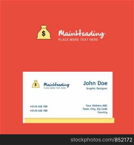 Money bag logo Design with business card template. Elegant corporate identity. - Vector