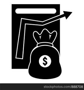 Money bag management icon. Simple illustration of money bag management vector icon for web design isolated on white background. Money bag management icon, simple style