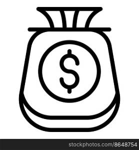 Money bag send icon outline vector. Mobile payment. Wallet bank. Money bag send icon outline vector. Mobile payment