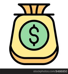 Money bag send icon outline vector. Mobile payment. Wallet bank color flat. Money bag send icon vector flat