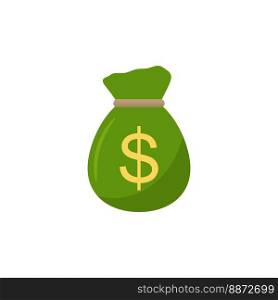Money bag vector icon with dollar icon. Business concept.