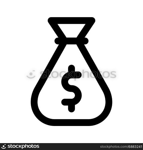 money bag with dollar sign, icon on isolated background