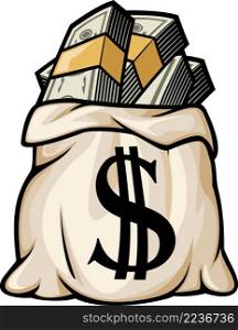 Money bag with dollar sign vector illustration