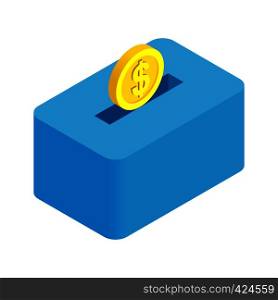 Money bank isometric 3d icon isolated on a white background. Money bank isometric 3d icon isolated