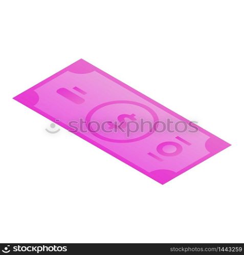 Money banknote icon. Isometric of money banknote vector icon for web design isolated on white background. Money banknote icon, isometric style
