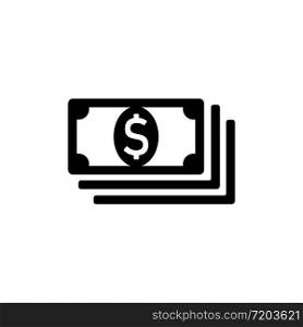 Money, banknote or dollar bill icon logo in black on isolated white background. EPS 10 vector. Money, banknote or dollar bill icon logo in black on isolated white background. EPS 10 vector.