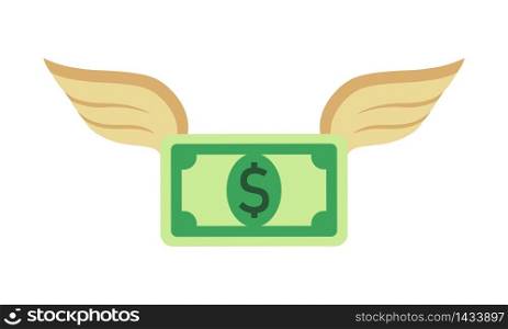 Money, banknote or dollar bill with wings icon flat on isolated white background. EPS 10 vector. Business and finance concept.. Money, banknote or dollar bill with wings icon flat on isolated white background. EPS 10 vector. Business and finance concept