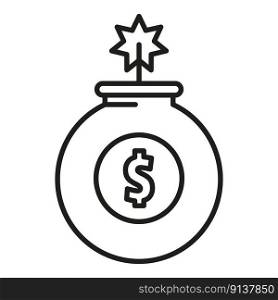 Money bomb icon outline vector. Business policy. Finance risk. Money bomb icon outline vector. Business policy