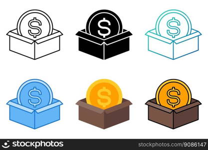 Money Box in flat style isolated