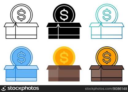 Money Box in flat style isolated