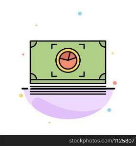 Money, Bundle, Cash, Dollar Abstract Flat Color Icon Template