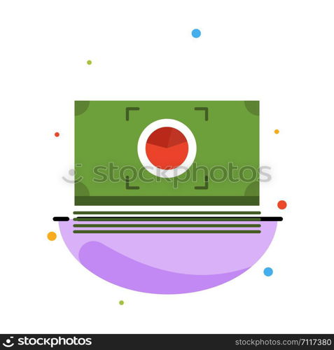 Money, Bundle, Cash, Dollar Abstract Flat Color Icon Template