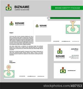 Money Business Letterhead, Envelope and visiting Card Design vector template