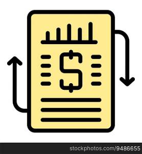 Money business trend icon outline vector. Web seo. Site element color flat. Money business trend icon vector flat