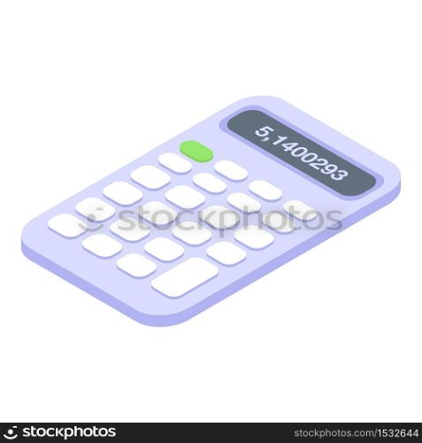 Money calculator icon. Isometric of money calculator vector icon for web design isolated on white background. Money calculator icon, isometric style