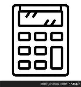 Money calculator icon. Outline Money calculator vector icon for web design isolated on white background. Money calculator icon, outline style