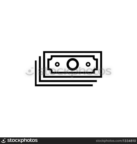 Money cash dollar bills icon isolated on white background. Vector EPS 10