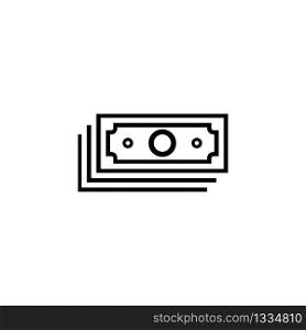 Money cash dollar bills icon isolated on white background. Vector EPS 10