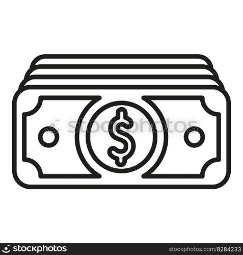 Money cash icon outline vector. Bank finance. Coin budget. Money cash icon outline vector. Bank finance