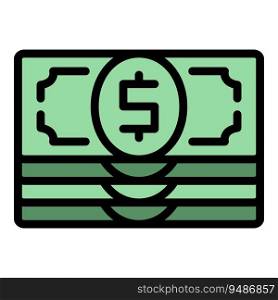 Money cash icon outline vector. Send payment. Bank wallet color flat. Money cash icon vector flat