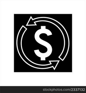 Money Change Icon, Currency Change Icon Vector Art Illustration