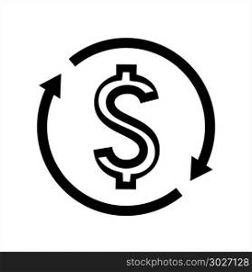 Money Change Icon, Currency Change Icon Vector Art Illustration. Money Change Icon, Currency Change Icon